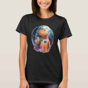 Camiseta Astronauta espacial Capibara Animal Face Galaxy Ca
