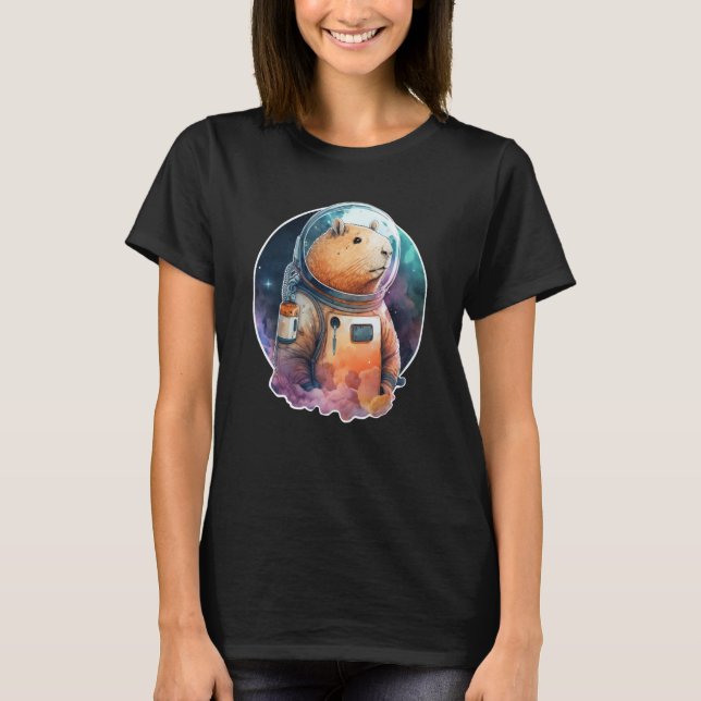 Camiseta Astronauta espacial Capibara Animal Face Galaxy Ca (Anverso)