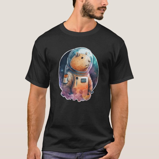 Camiseta Astronauta espacial Capibara Animal Face Galaxy Ca (Anverso)