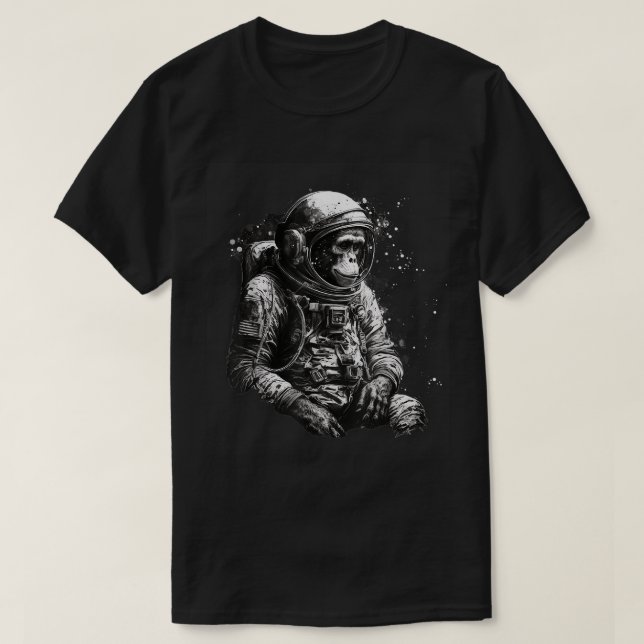Camiseta Astronauta espacial Chimpanzee Mono de viaje Vinta (Diseño del anverso)