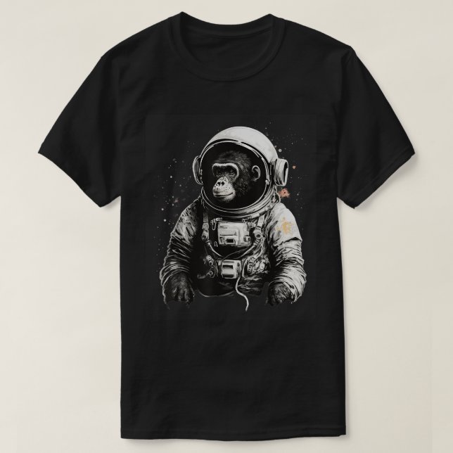Camiseta Astronauta espacial Chimpanzee Mono de viaje Vinta (Diseño del anverso)