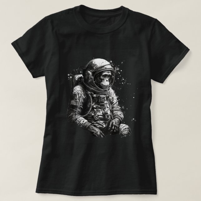 Camiseta Astronauta espacial Chimpanzee Mono de viaje Vinta (Diseño del anverso)