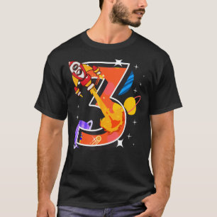 Camiseta Astronauta espacial de tres años de edad Tercer cu