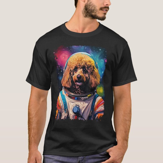 Camiseta Astronauta espacial Dog Poodle (Anverso)