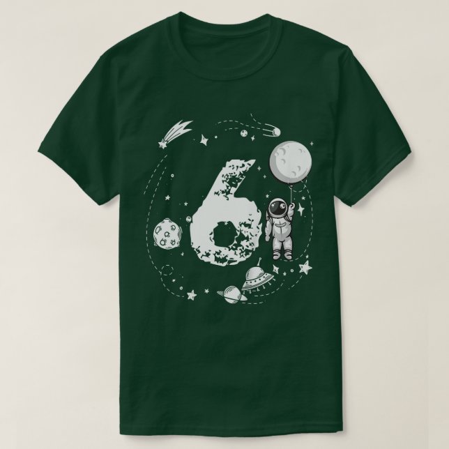 Camiseta Astronauta espacial infantil 6 cumpleaños para ast (Diseño del anverso)