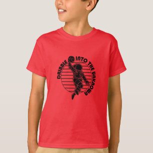 Camiseta Astronauta espacial jugando baloncesto y franjas n