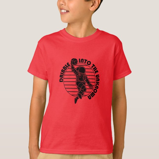 Camiseta Astronauta espacial jugando baloncesto y franjas n (Anverso)