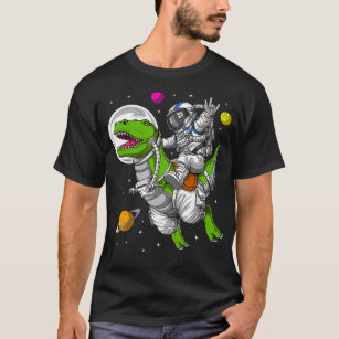 Camiseta Astronauta espacial montando TRex Dinosaur Funny M