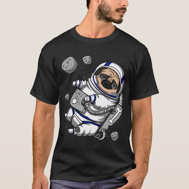 Camiseta Astronauta espacial Pug (Anverso)