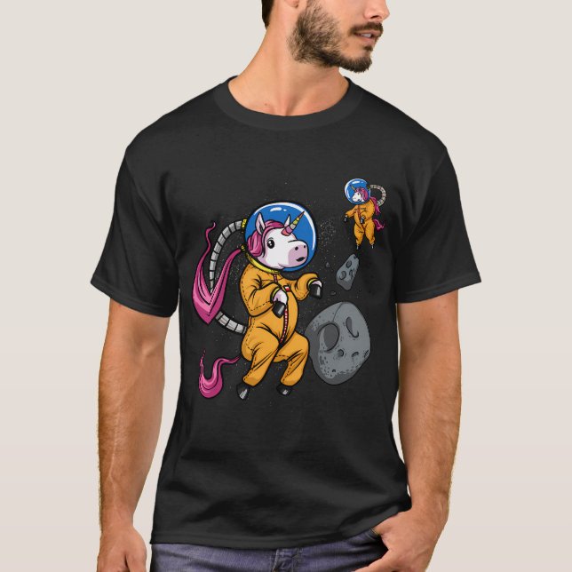 Camiseta Astronauta Espacial Unicornio (Anverso)