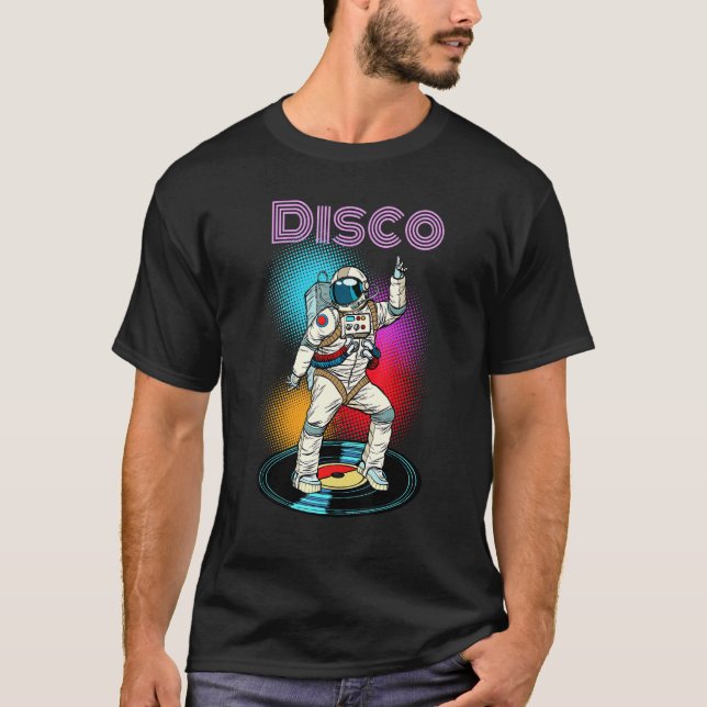 Camiseta Astronauta Espacio Disco Dancing Diseño Gráfico Gu (Anverso)