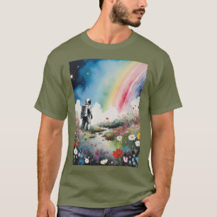 Camiseta Astronauta Espacio Hombre Luna Flor Planeta
