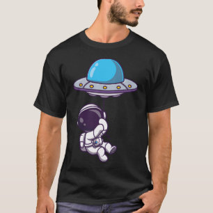 Camiseta Astronauta Estadounidense Flotando Con Globo Ufo