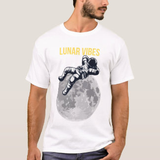 Camiseta Astronauta Estético Relax en la Luna Vibraciones L