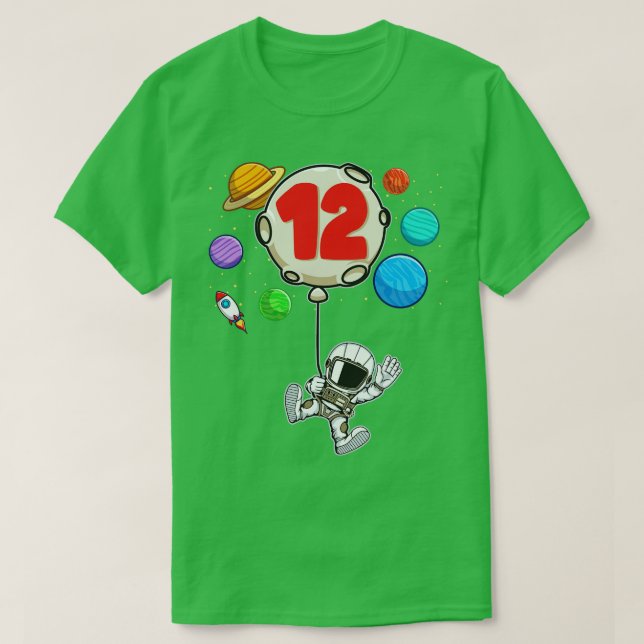 Camiseta Astronauta Fiesta espacial de 12 años de edad (Diseño del anverso)