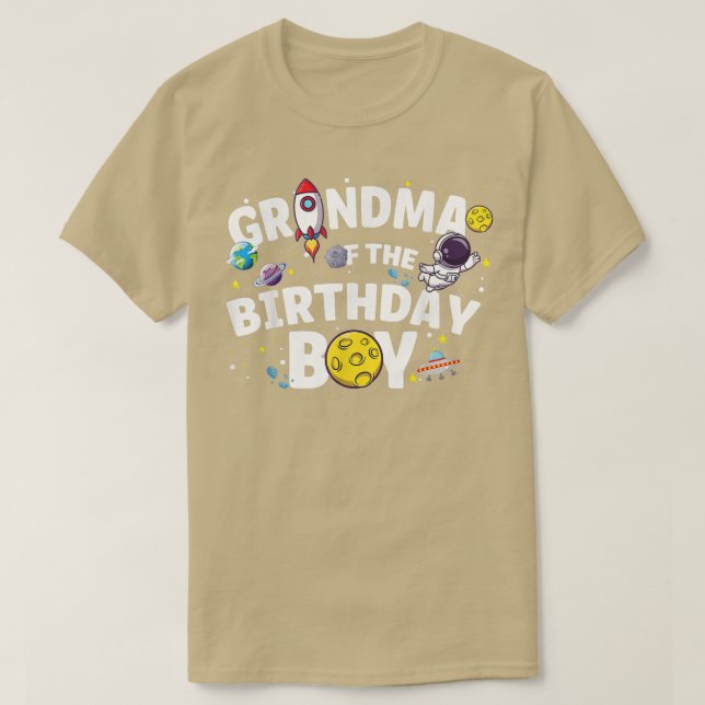 Camiseta Astronauta Fiesta Temática Espacial Abuela De Birt (Diseño del anverso)