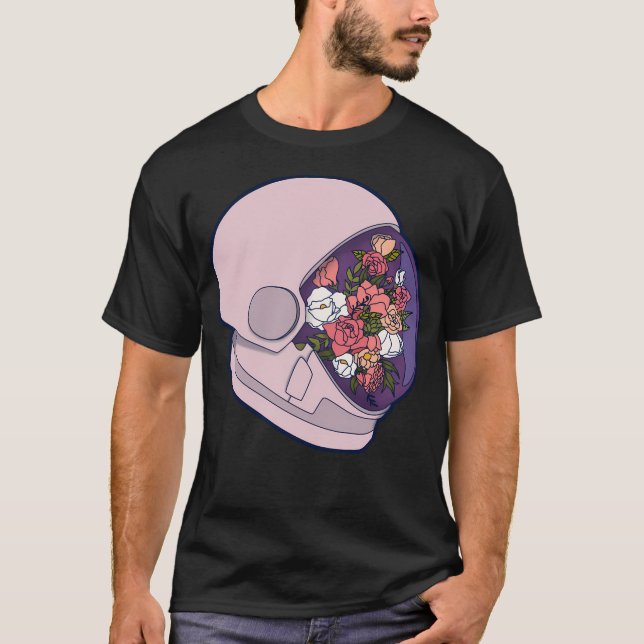 Camiseta Astronauta floral (Anverso)