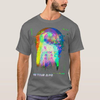 Camiseta Astronauta FreeYourMind Glitchy Melding Vaporwave