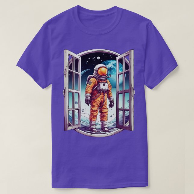 Camiseta Astronauta fuera de la ventana de Galaxy (Diseño del anverso)