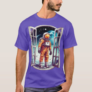 Camiseta Astronauta fuera de la ventana de Galaxy