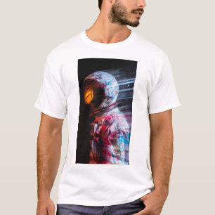 Camiseta Astronauta futurista en movimiento de Marte desbor
