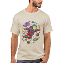 Camiseta Astronauta Galaxia Nebulosa Estrellas Flo