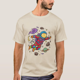Camiseta Astronauta Galaxia Nebulosa Estrellas Flo