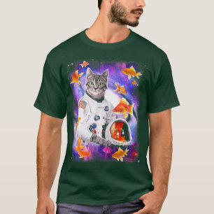 Camiseta Astronauta gata en camisas graciosas del espacio c
