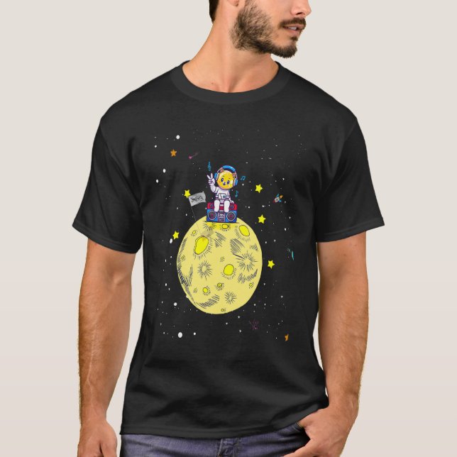 Camiseta Astronauta Gato De Guay En La Luna En El Espacio (Anverso)