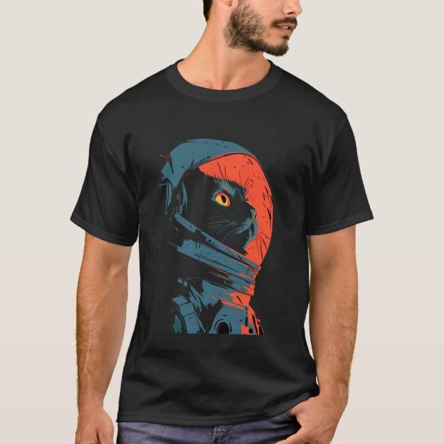 Camiseta Astronauta Gato Elegante (Anverso)