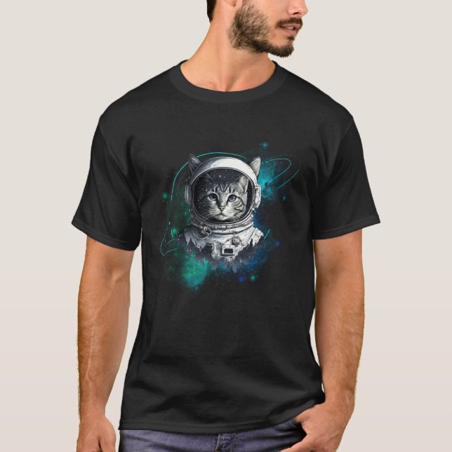 Camiseta Astronauta Gato Espacial (Anverso)