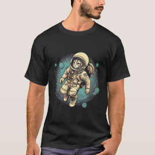 Camiseta Astronauta gato flotando en el espacio