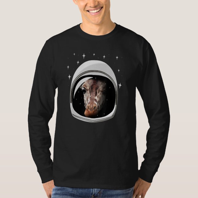 Camiseta Astronauta Girafa Animal Retro Space Mars Moon Exp (Anverso)