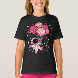 Camiseta Astronauta Globos Planetas Espacio Galaxia Niñas N