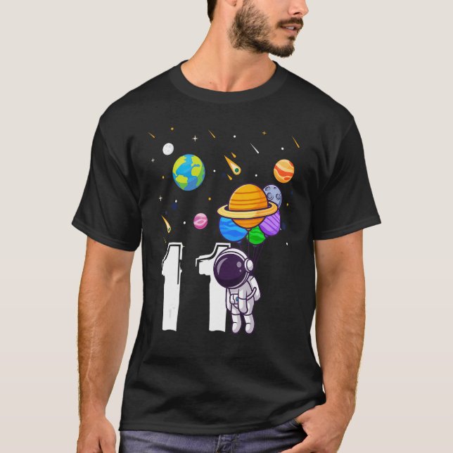 Camiseta Astronauta gracioso exterior de fiesta de cumpleañ (Anverso)