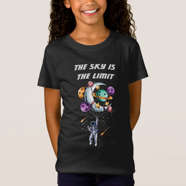 Camiseta Astronauta gracioso sostiene un globo de planetas (Anverso)