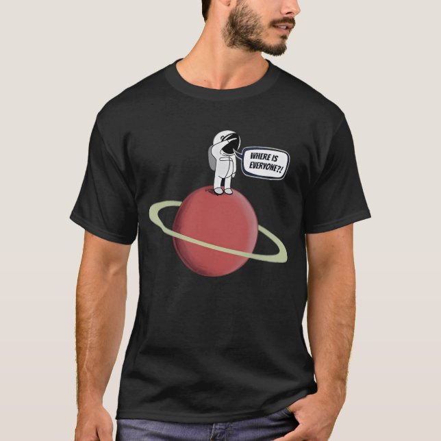 Camiseta Astronauta gritando sobre Saturno (Anverso)