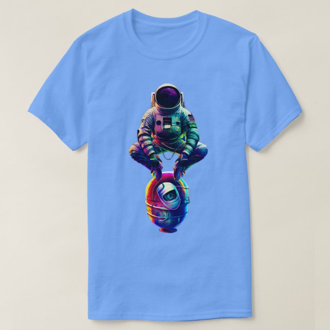 Camiseta Astronauta haciendo astronauta de danza del escudo (Diseño del anverso)