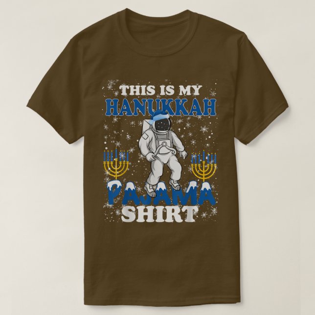 Camiseta Astronauta Hanukkah Pajama Chanukah Menorah Funny  (Diseño del anverso)