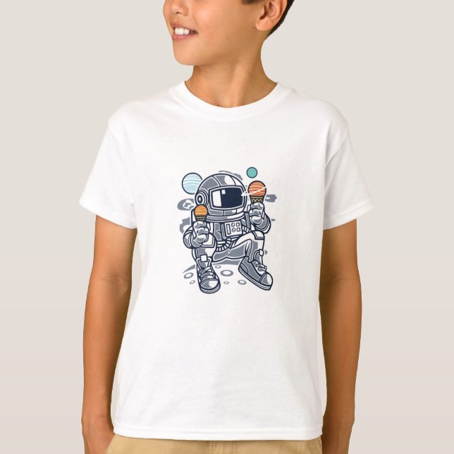 Camiseta Astronauta Helado Planeta Snack (Anverso)