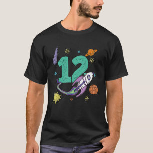 Camiseta Astronauta infantil del espacio exterior 12º cumpl