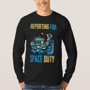 Camiseta Astronauta Informando Sobre El Café De La Propieda