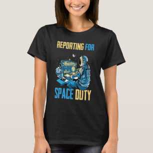 Camiseta Astronauta Informando Sobre El Café De La Propieda