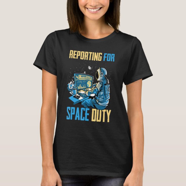 Camiseta Astronauta Informando Sobre El Café De La Propieda (Anverso)