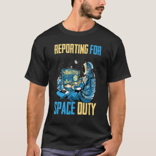 Camiseta Astronauta Informando Sobre El Café De La Propieda