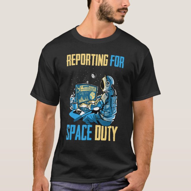 Camiseta Astronauta Informando Sobre El Café De La Propieda (Anverso)