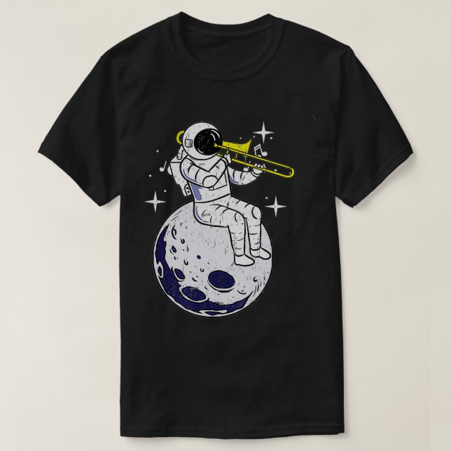 Camiseta Astronauta jugando a la cosecha de trombones (Diseño del anverso)