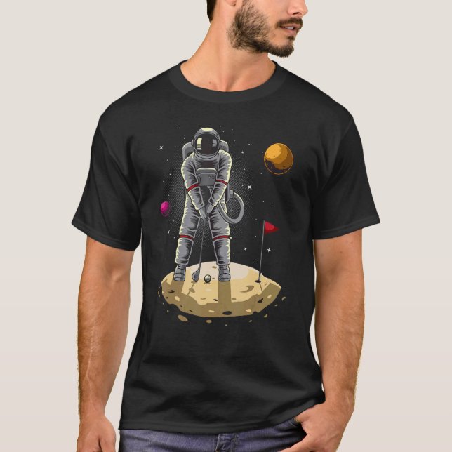 Camiseta Astronauta jugando al golf en la Luna Space Boy G (Anverso)