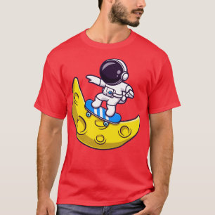 Camiseta Astronauta Jugando Al Skateboard En El Personaliza