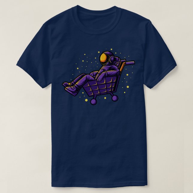 Camiseta Astronauta jugando al trolebús divertido (Diseño del anverso)